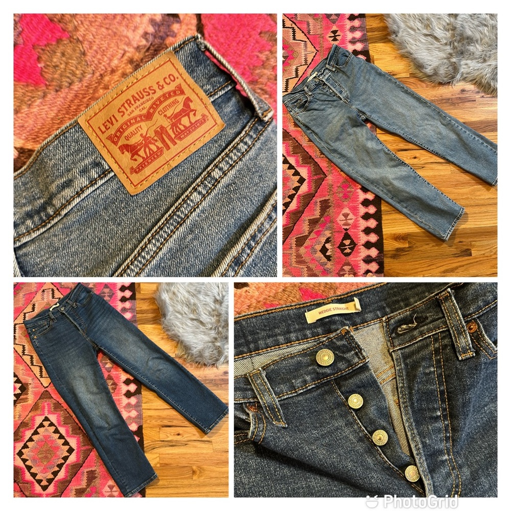 BUNDLE - LEVIS Wedgie Straight Jeans size 8 denim 28 x 28 High waisted Levi